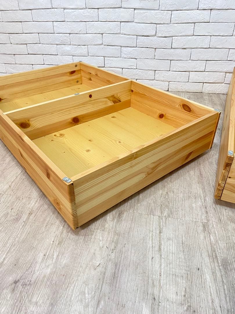 【東京都内23区配送無料】　無印良品　木製　ベッド用　下収納　ボックス　仕切り付