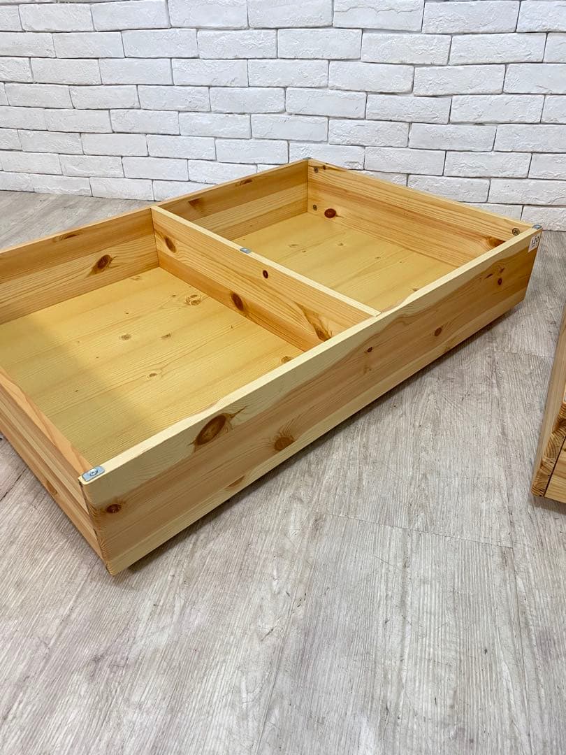 【東京都内23区配送無料】　無印良品　木製　ベッド用　下収納　ボックス　仕切り付