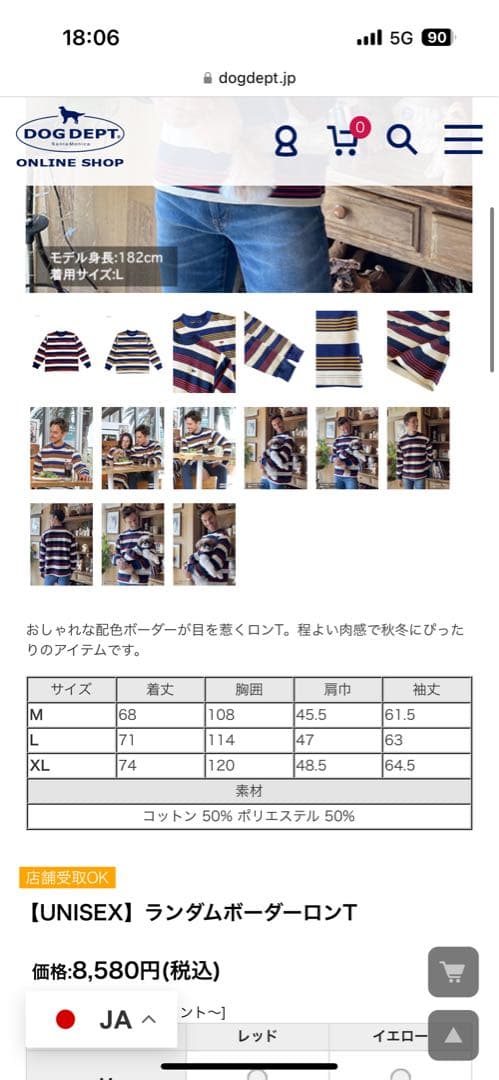 ドッグデプト　DOG DEPT ランダムボーダー　3枚セット　お揃いコーデ