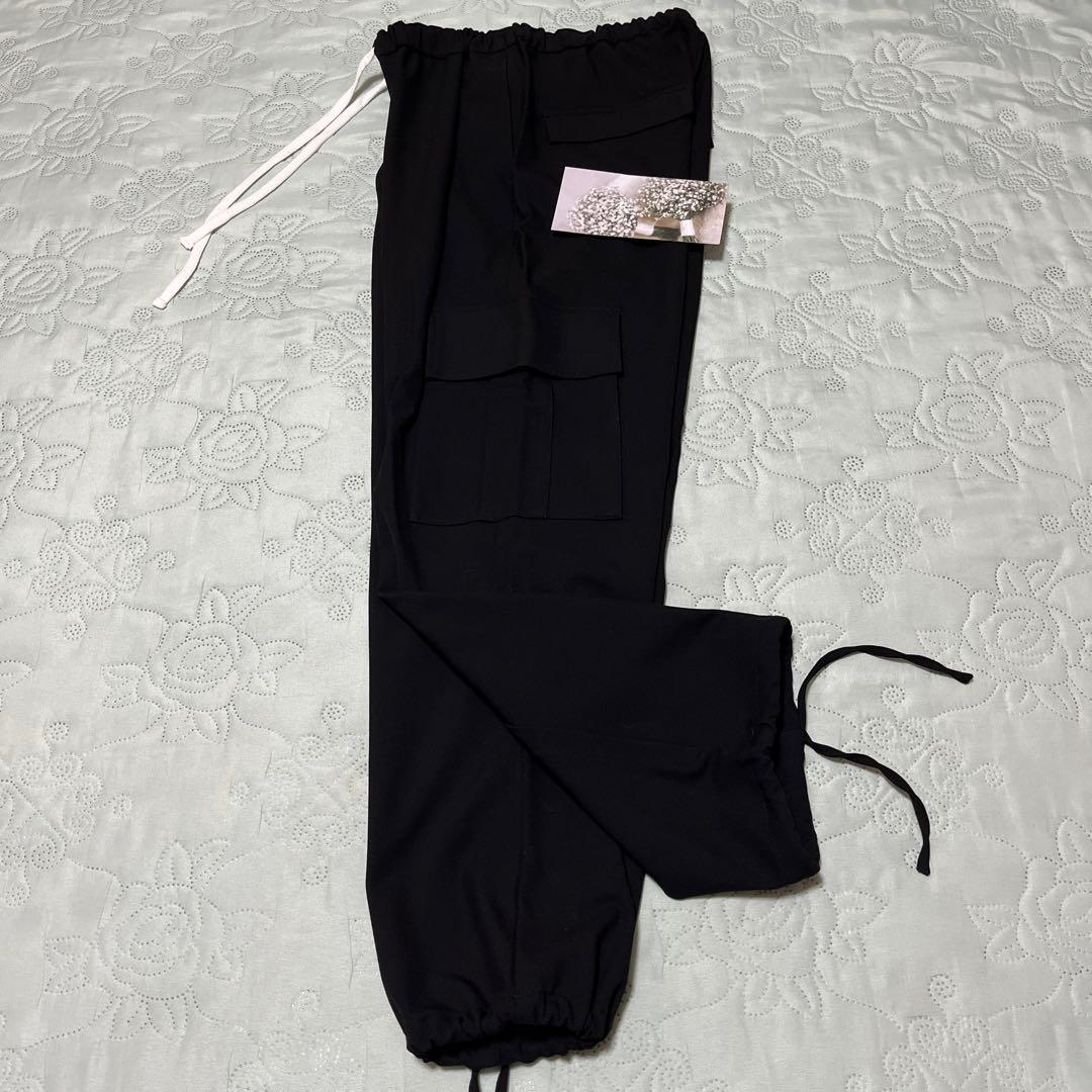 タグ付き。gypsohila ジプソフィア AW イージーカーゴパンツ ブラック