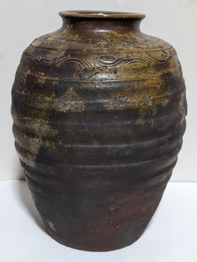 ♦️古備前 櫛目波状文壺 室町時代〜桃山時代 花活け 茶道具 置物 古美術骨董品