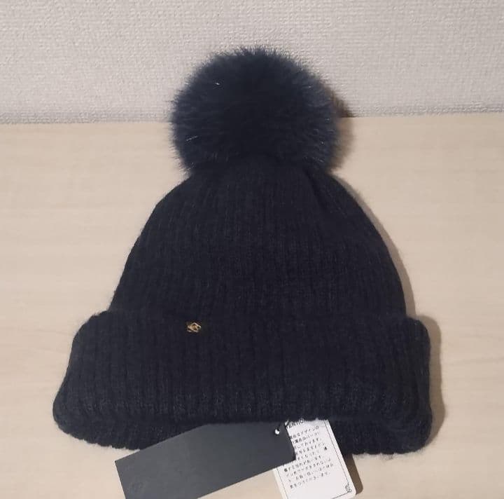 新品 CA4LA カシラ EX PLATINA FOX　ニット帽　紺　日本製