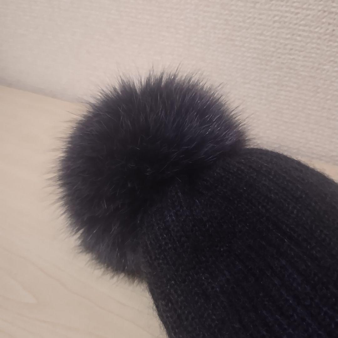 新品 CA4LA カシラ EX PLATINA FOX　ニット帽　紺　日本製