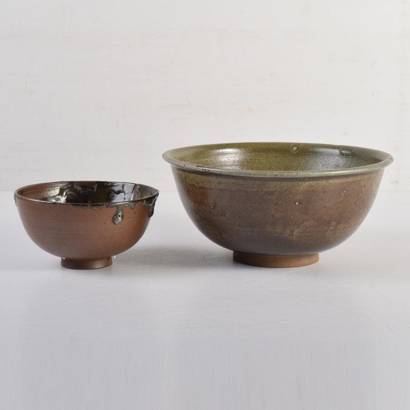 茶道具　利平造　郡上八幡　菓子鉢　茶碗　2点　共箱　N　8281