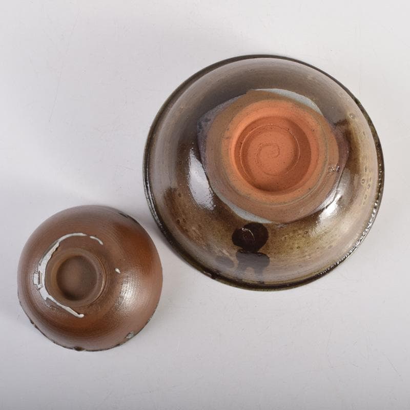 茶道具　利平造　郡上八幡　菓子鉢　茶碗　2点　共箱　N　8281