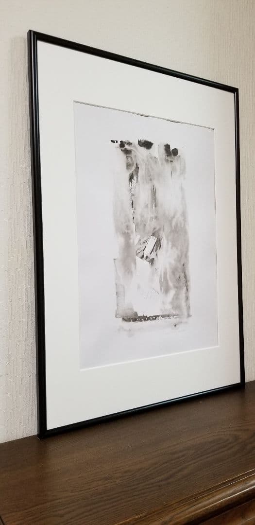 モノクロ絵画　抽象画　アート　インテリア　モデルルーム