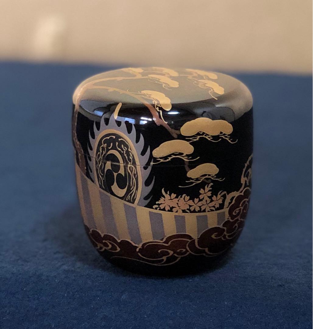 《R》茶道具 住吉蒔絵 中棗 光月造 木製漆器 共箱　260114き3