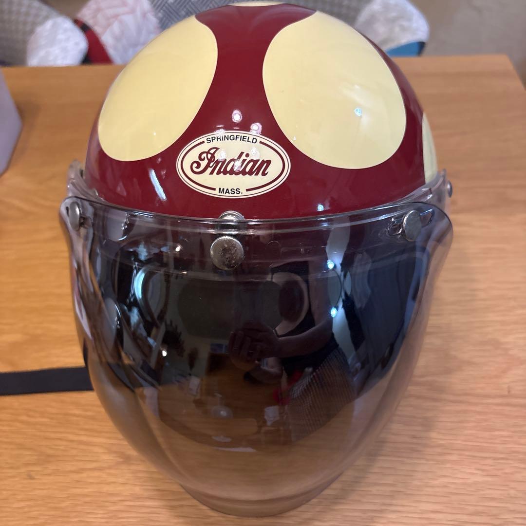 Indian ジェットヘルメット アイボリー/バーガンディ　週末限値下げします。