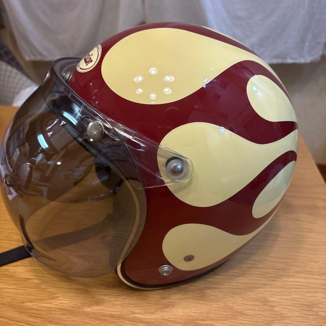 Indian ジェットヘルメット アイボリー/バーガンディ　週末限値下げします。