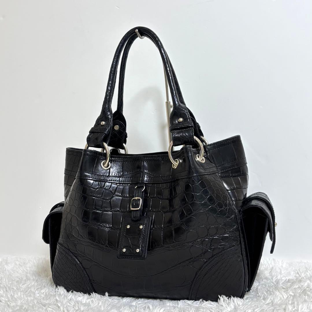 【極美品】 パープルクラウド JRA クロコダイル トートバッグ ハンドバッグ