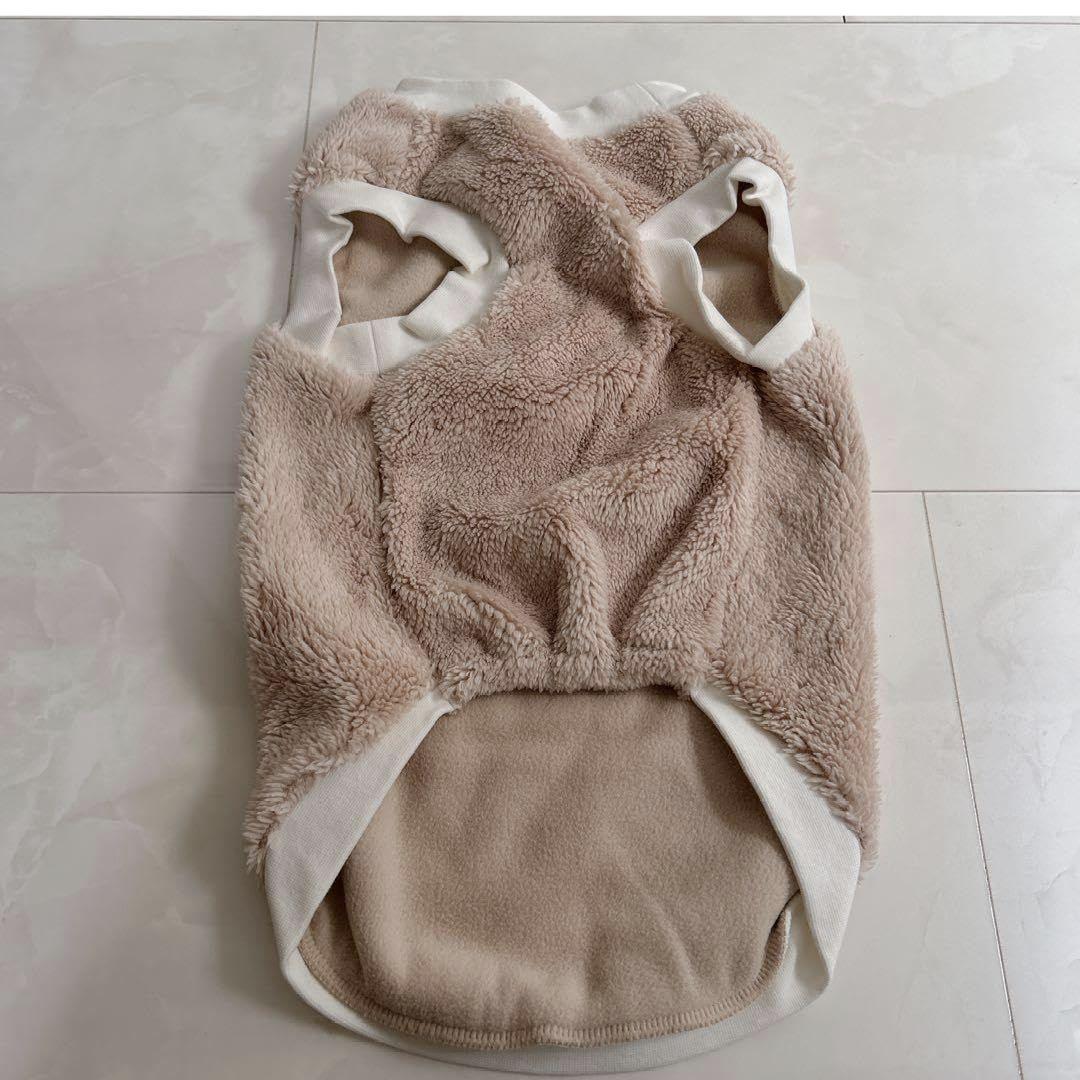 ベージュ フリース犬服 未使用 ふわふわ 犬用品 犬用洋服 犬用冬服