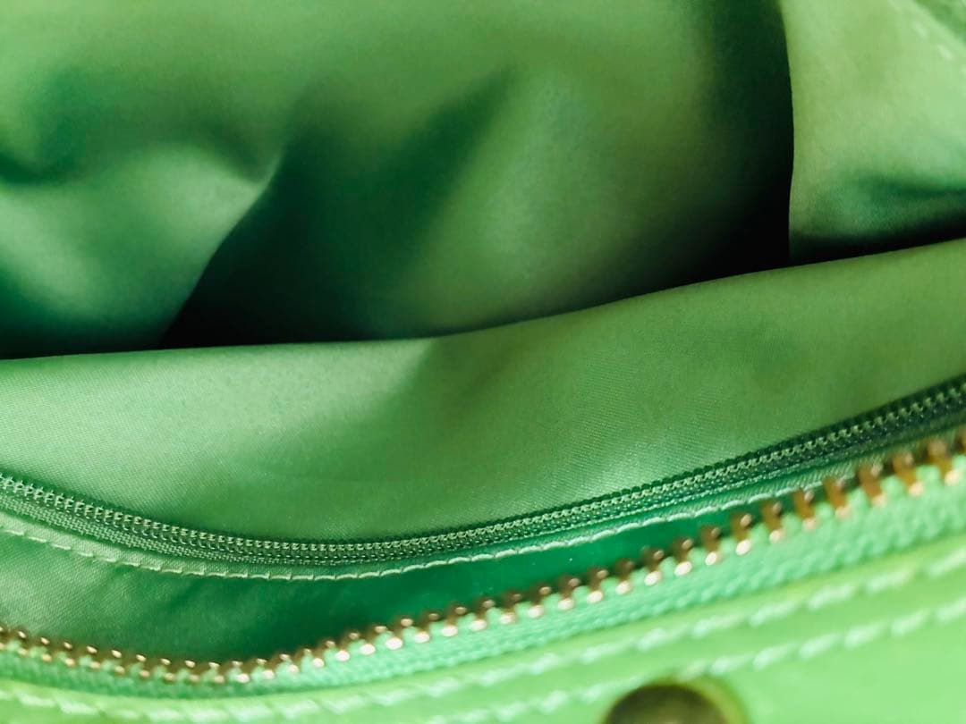 Coach ライトグリーン　ストライプ ハンドバッグ