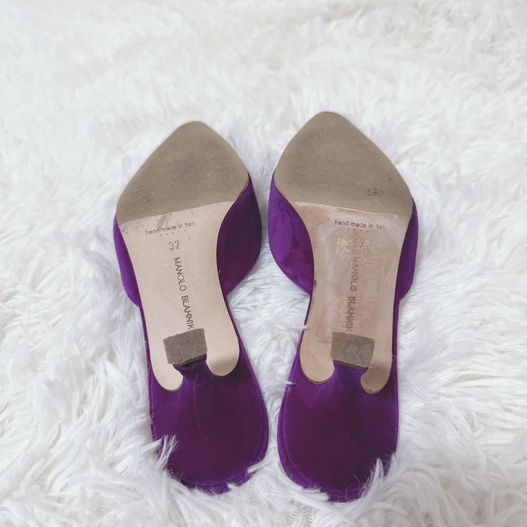Manolo Blahnik マノロブラニク　メイセール　ミュール　スエード　紫