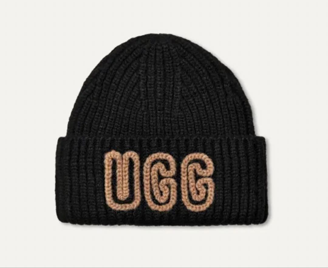 ★公式完売★【UGG】ビーニー ブラック 黒 ニット帽 ユニセックス