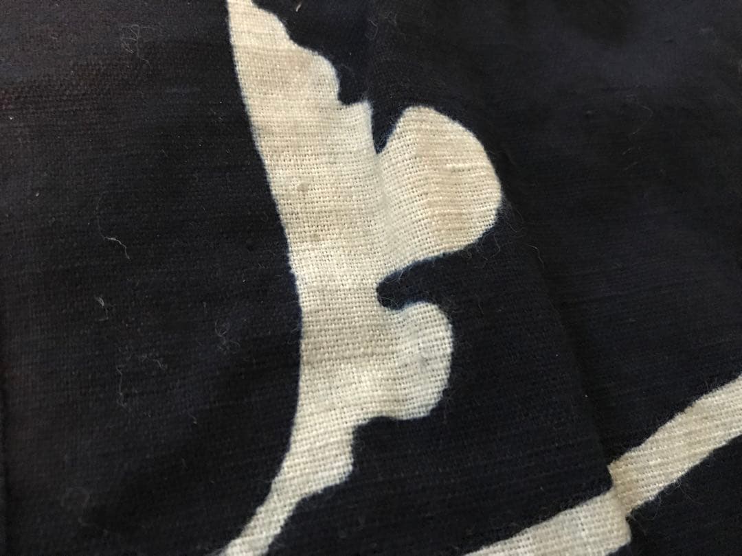 藍染古布　三つ巴　壁掛け　164×180　骨董