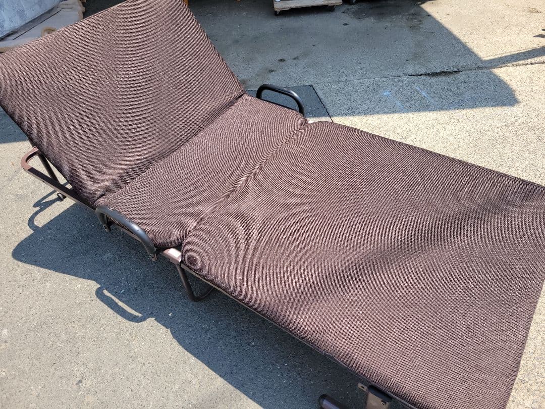 3台まとめて！折りたたみ式 リクライニングベッド ブラウン キャスター付き（③）