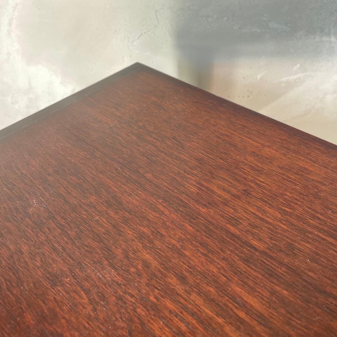 木製　桜材　ダークブラウン　電話台　民芸家具　抽斗４杯　アンティーク風　レトロ