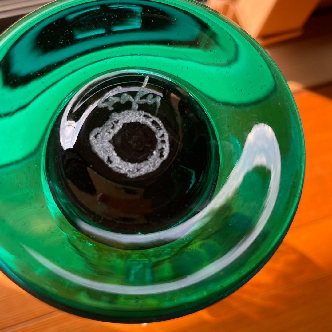 村松学　双耳花瓶　カンナカガラス　舩木倭帆