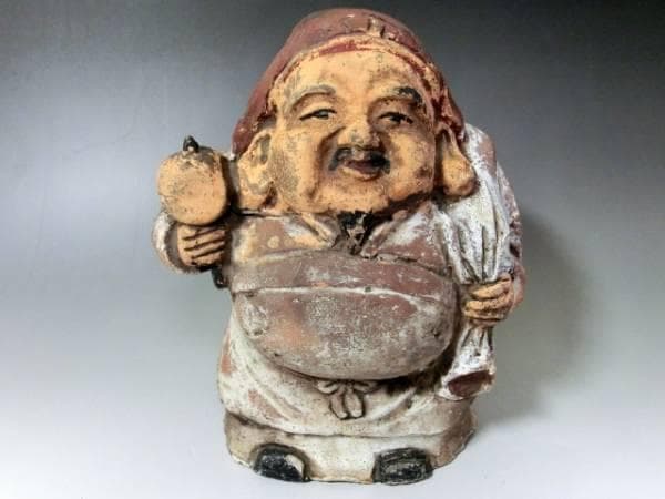 土人形■大黒さん 古い時代物の置物 オブジェ 七福神 大黒様 古美術 骨董品■