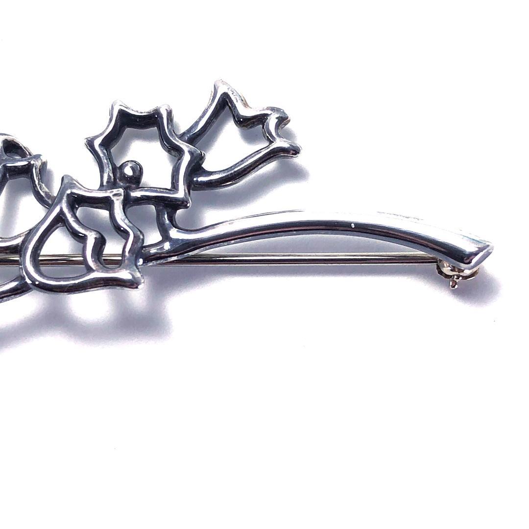 【美品・箱付き】ティファニー／ホタルブクロ ピンブローチ SV925