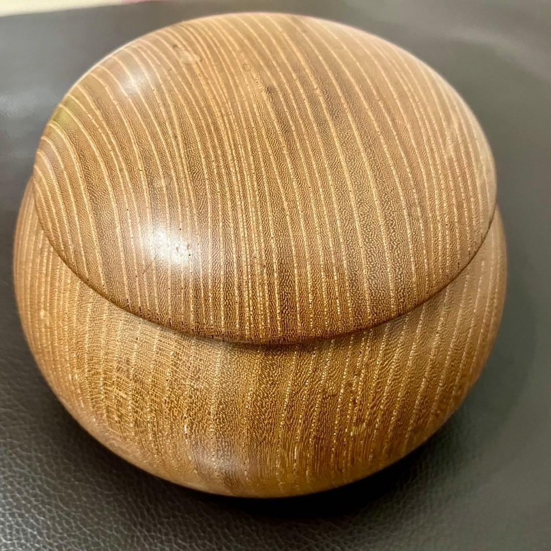 【onih0926】足付碁盤 厚さ約17.5cm 桐箱付き碁石 懐志作碁笥