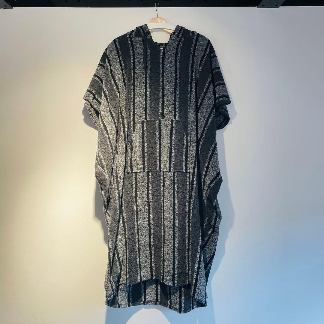 すぐ乾く吸水速乾「hotel_」のストライプ柄 サウナポンチョ