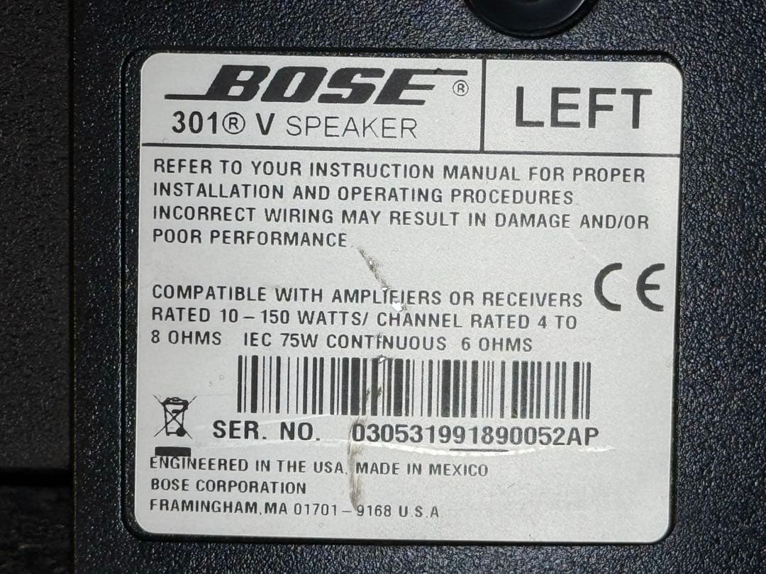m*o様 【美品】BOSE 301Vスピーカー LR 2個セット 2ペア
