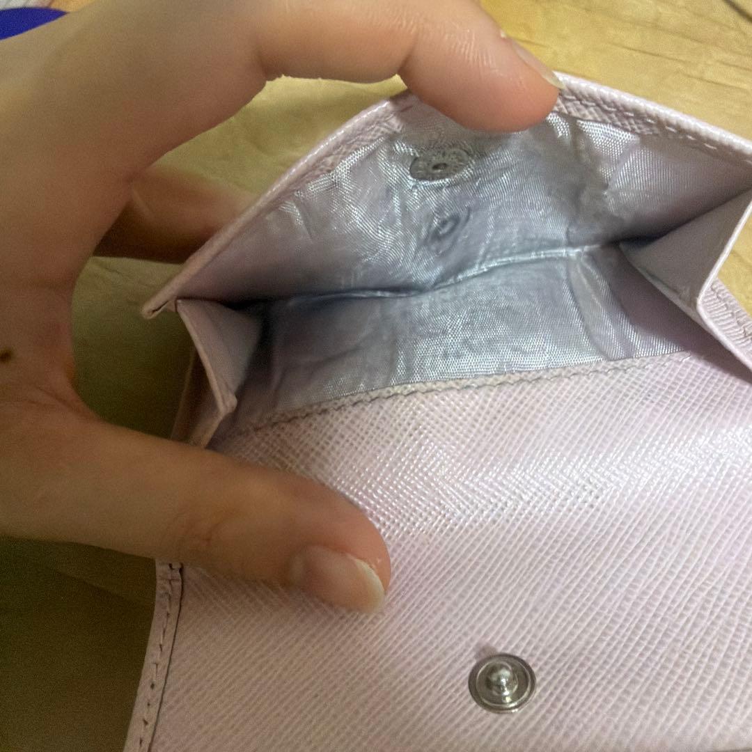 過労キティ^_−☆ 様　prada サフィアーノトライアングル 財布　ピンク