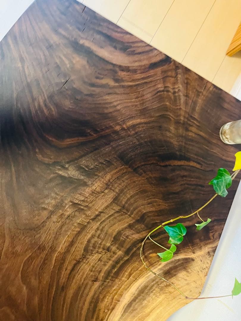 ブラックウォールナット　一枚板テーブル　ローテーブル