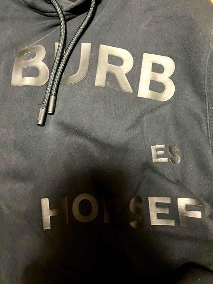 【希少XLサイズ】バーバリー ホースフェリー ビッグロゴ パーカー ブラック