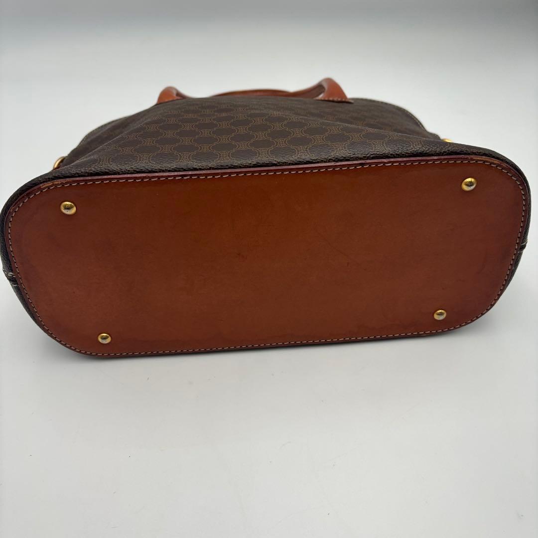 CELINE セリーヌ マカダム ハンドバッグ トップハンドル ブラウン