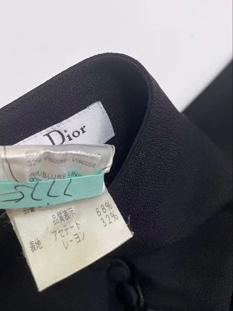 Christian Diorブラック フレアスカート レース裾