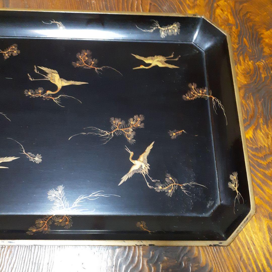 江戸時代黒漆お盆