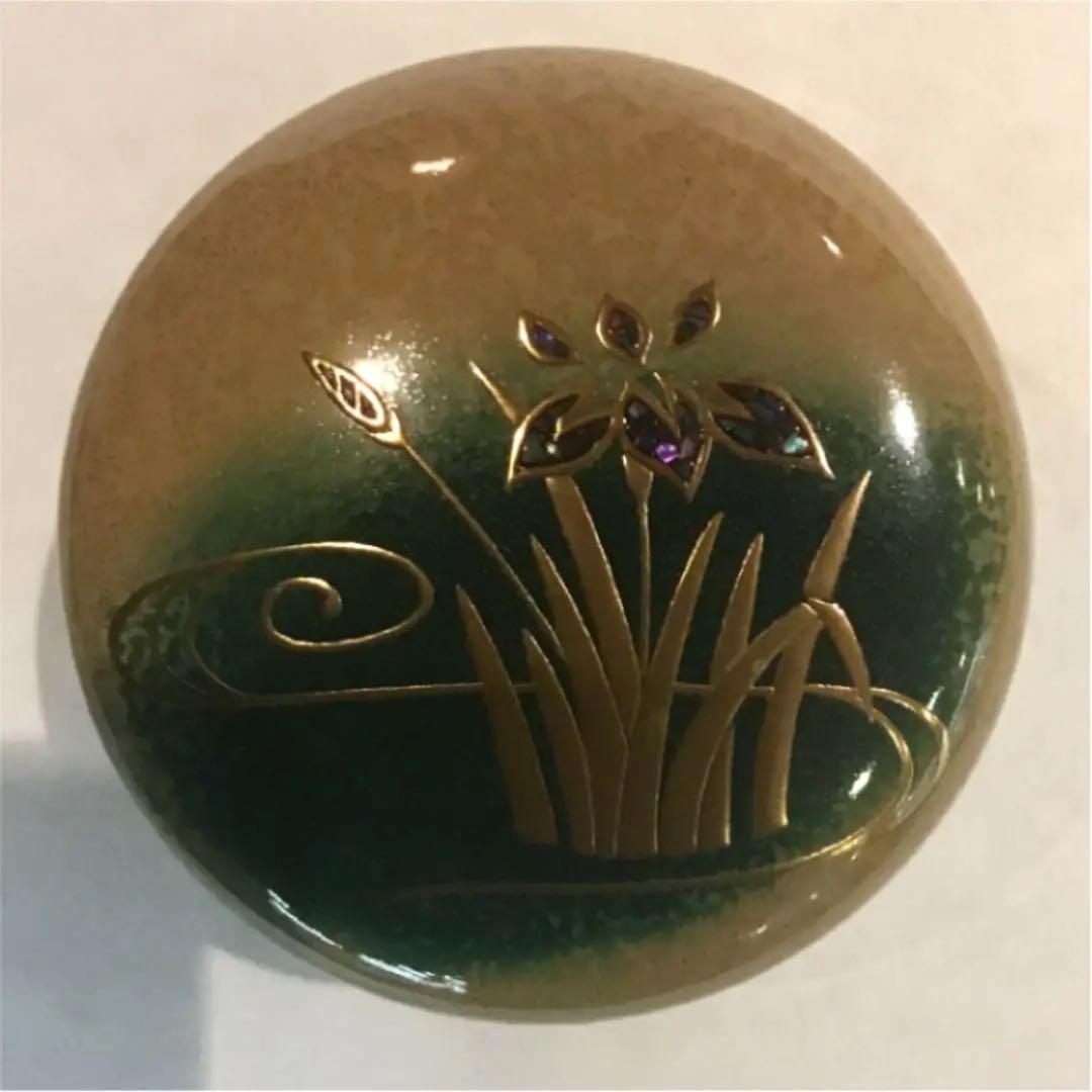 【茶道具】大多尾重則作　杜若　内銀地　棗