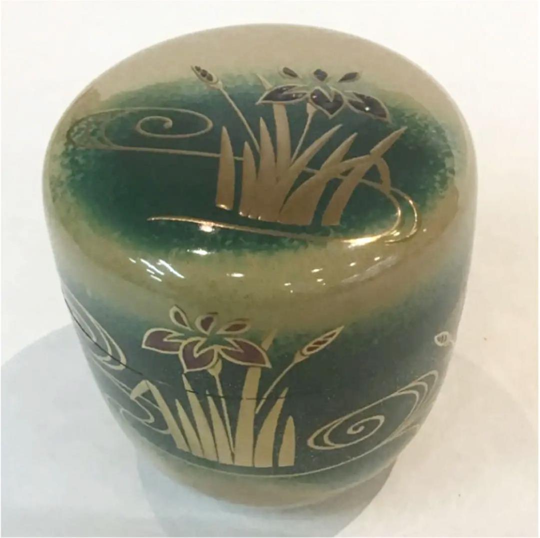 【茶道具】大多尾重則作　杜若　内銀地　棗