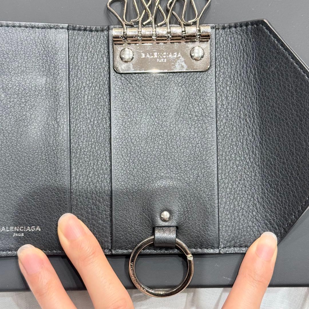 [BALENCIAGA]ブラックバレンシアガ６連レザーキーケース