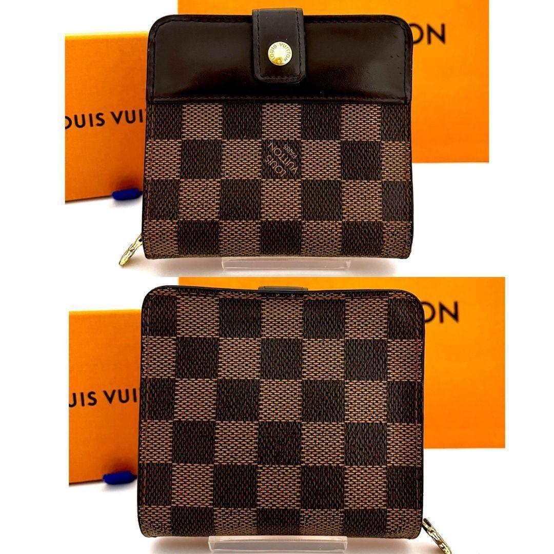 ✨極美品✨ルイヴィトン❣ダミエ コンパクトジップ ファスナー 折財布 ブラウン