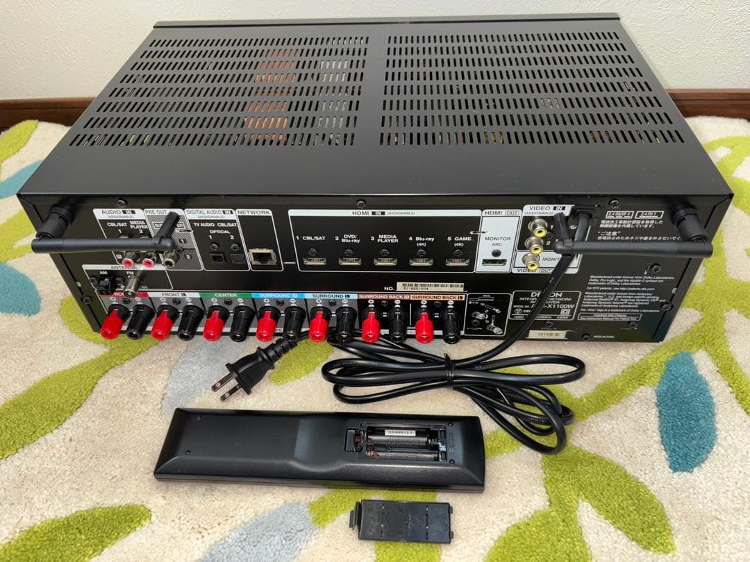 実動品デノン7.2chAVR-X1100W-K Bluetooth／ハイレゾ対応