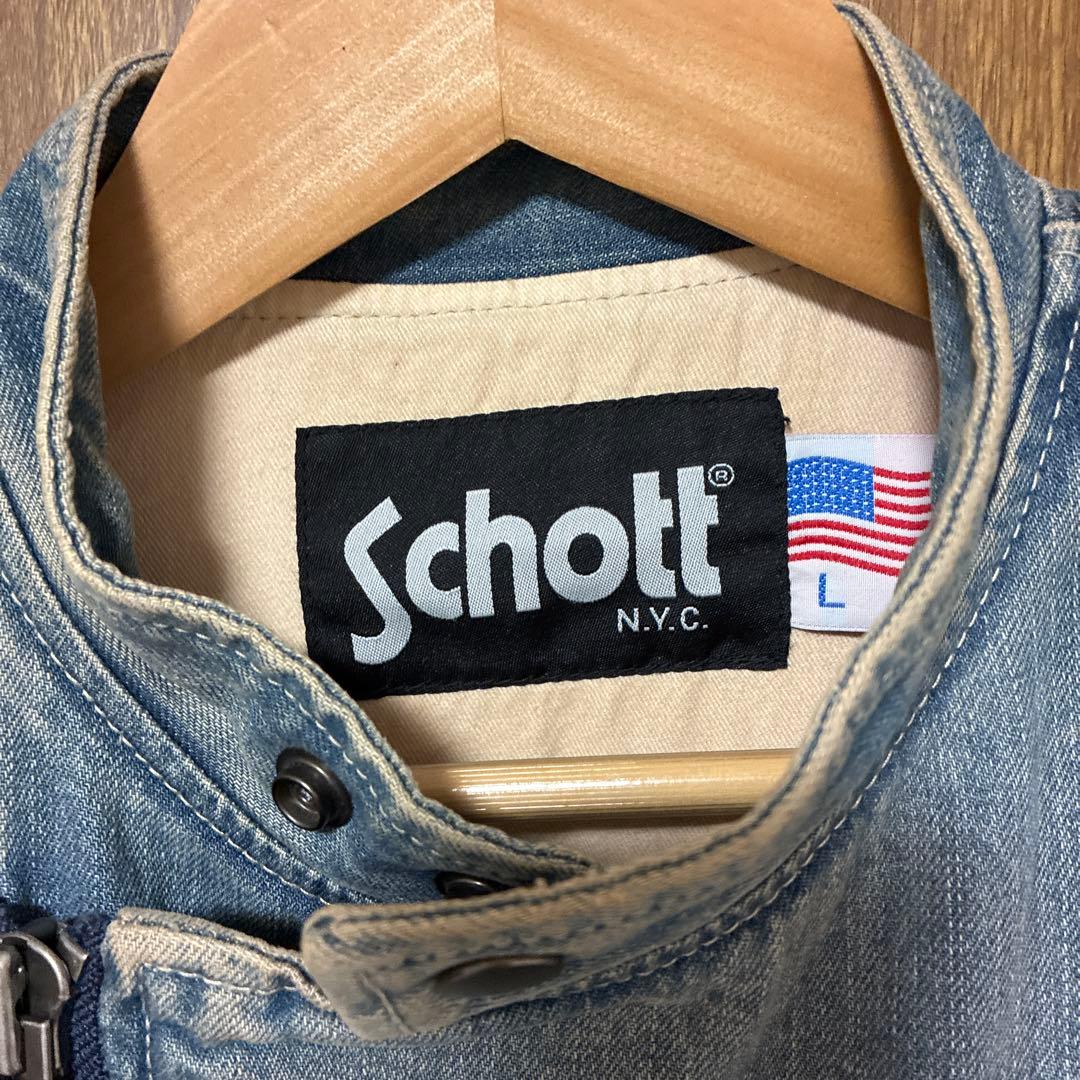 Schott デニム ライダースジャケット　サイズL