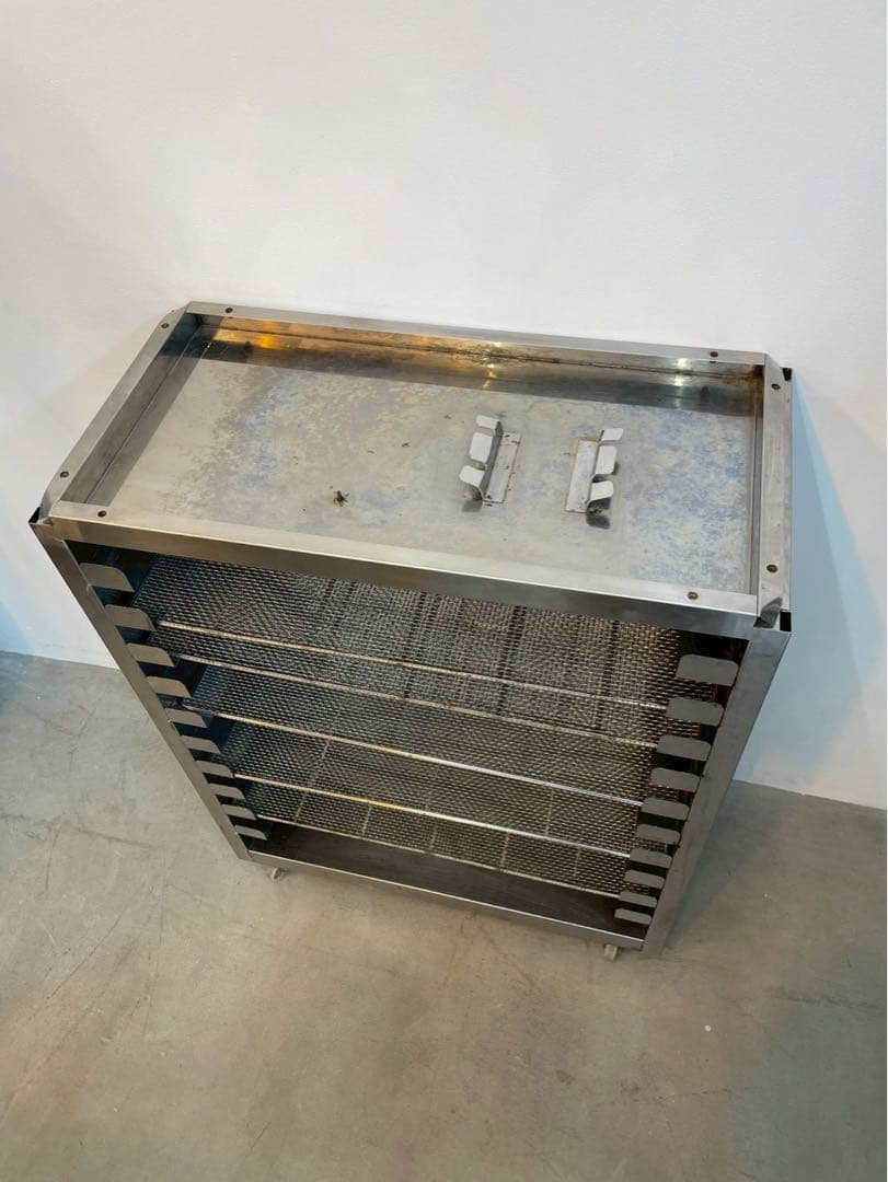 ステンレス トレイラック 網棚5段 ワゴン 什器 インダストリアル 収納