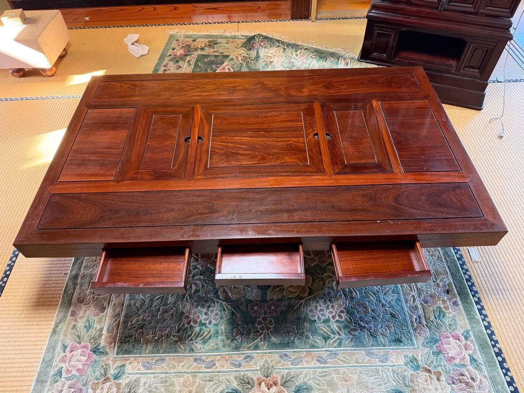 天然木 無垢 関西火鉢 座卓 囲炉裏 テーブル 座敷机 ちゃぶ台 和家具 5尺