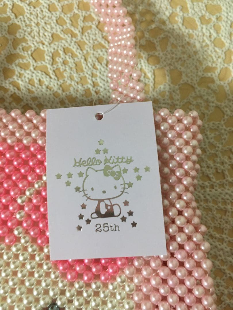 【新品未使用】〜レア品〜レトロハローキティ♡25周年パールビーズバッグ