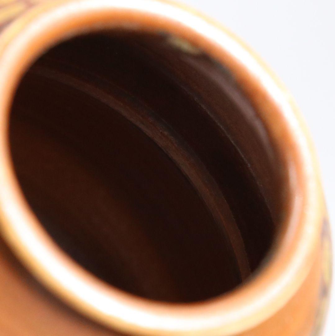 渡辺伸治作 中興名物 山雀写茶入 薩摩間道織留仕覆 茶道具 共箱　V912