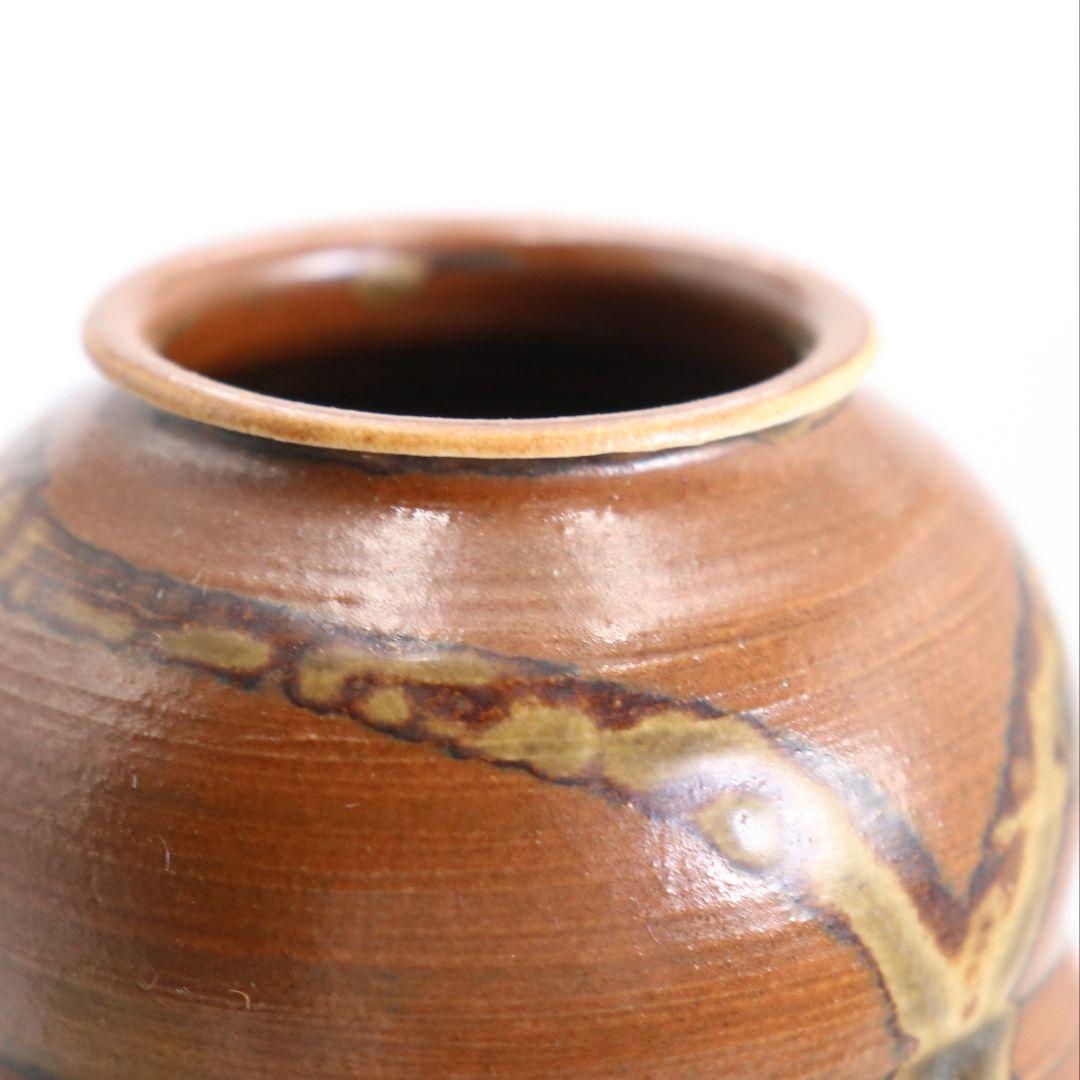 渡辺伸治作 中興名物 山雀写茶入 薩摩間道織留仕覆 茶道具 共箱　V912