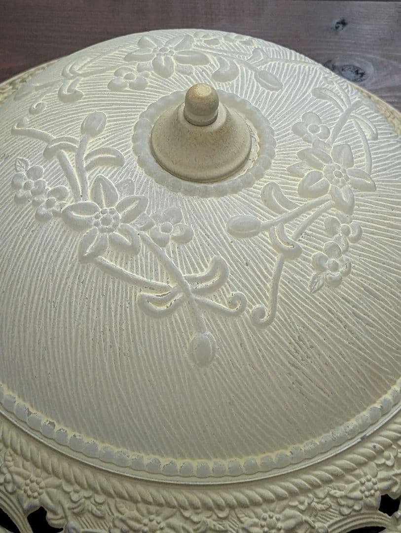 フランス ヴィンテージ 円形 レリーフガラス シーリングライト 照明