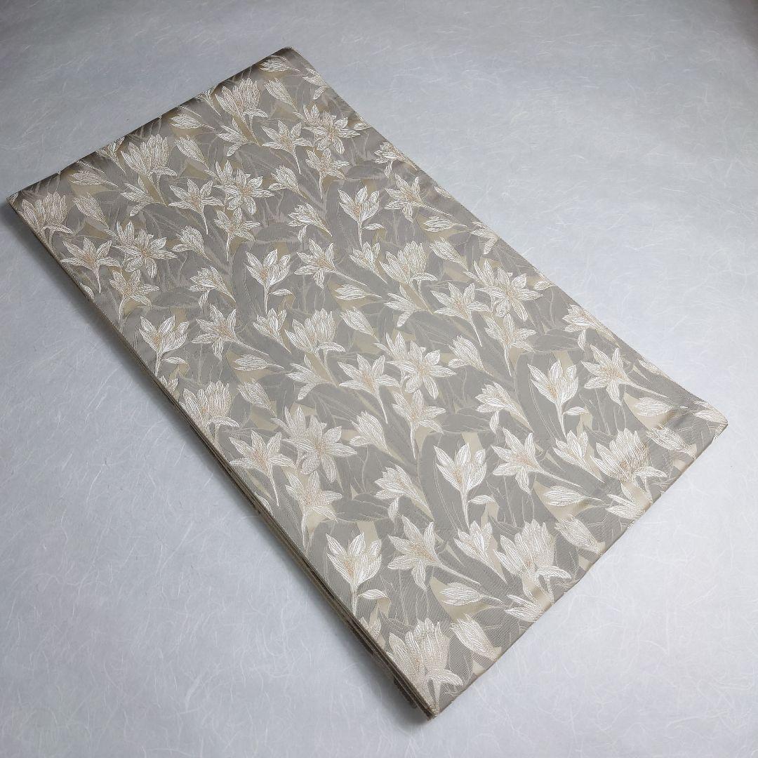 正絹 袋帯 六通柄 白花図案 極上 逸品 おすすめ品