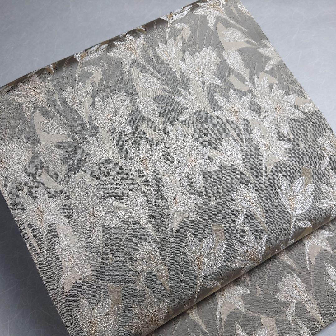 正絹 袋帯 六通柄 白花図案 極上 逸品 おすすめ品