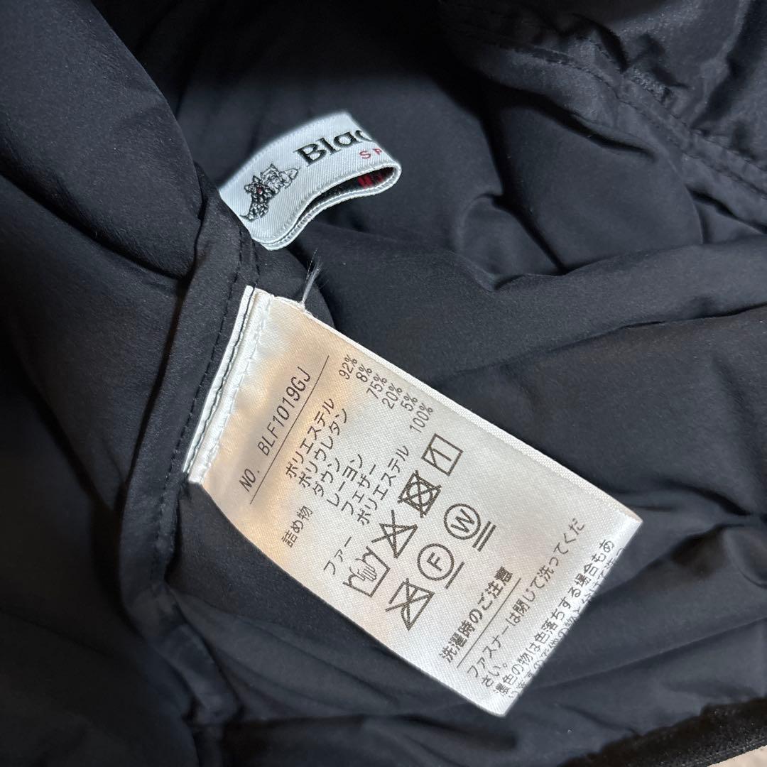 Black&White ファー付き ロングダウンベスト ロゴ スワロ ゴルフ