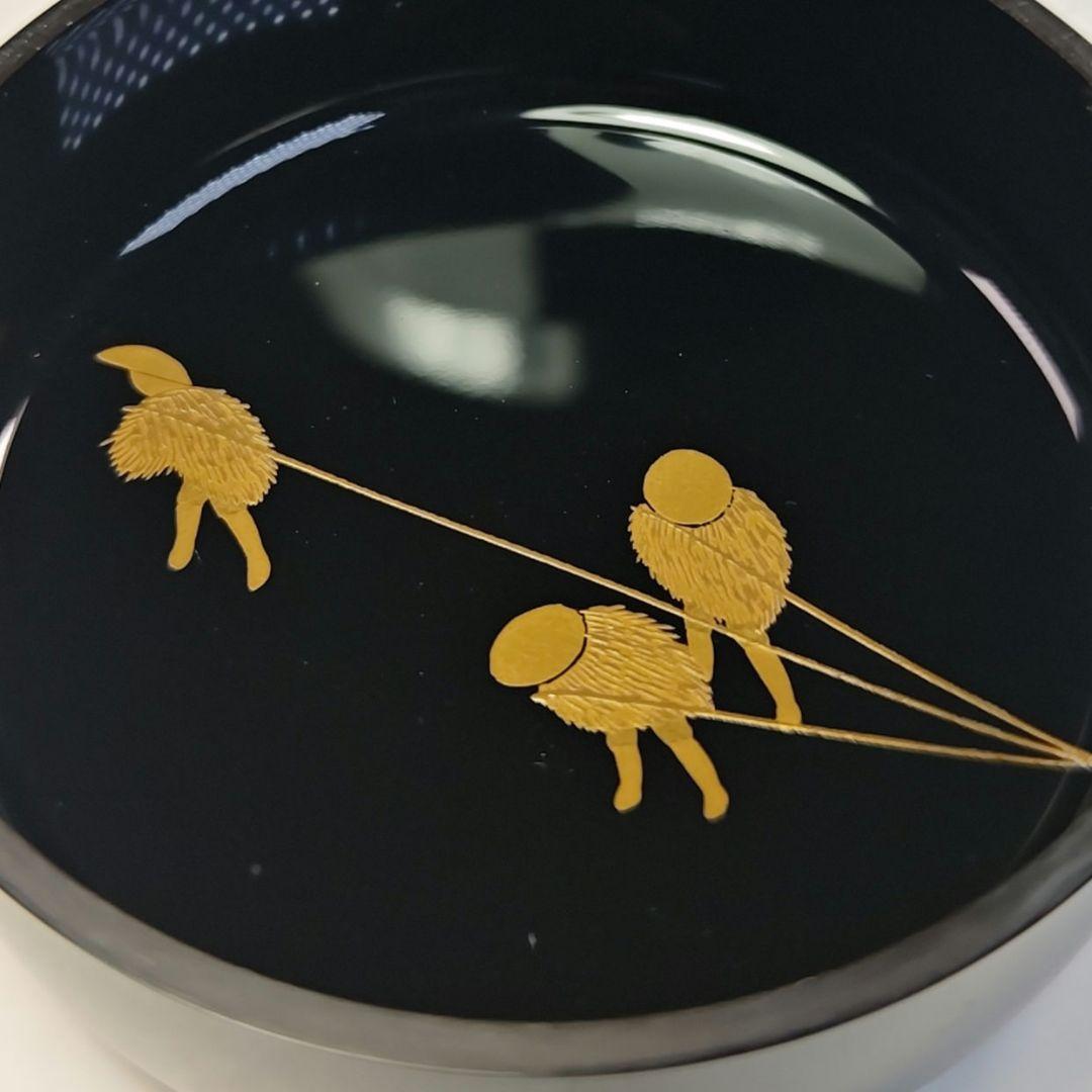 イ777 棗『塗師　松斉』『曳舟蒔絵　中棗　共箱』茶器　茶入　茶道具