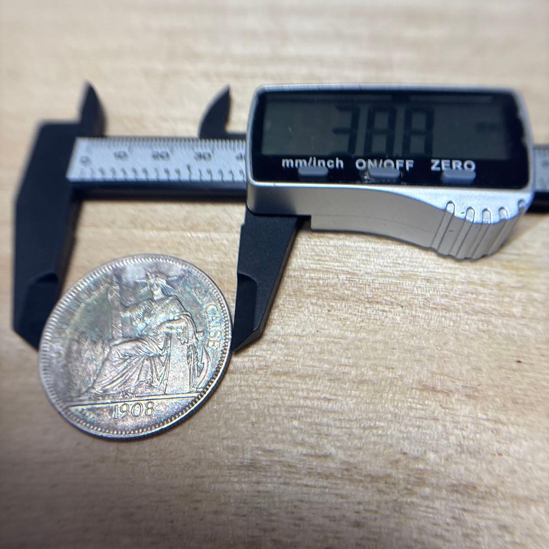 ハッパ様1908年 フランス ピアストル銀貨　トーン